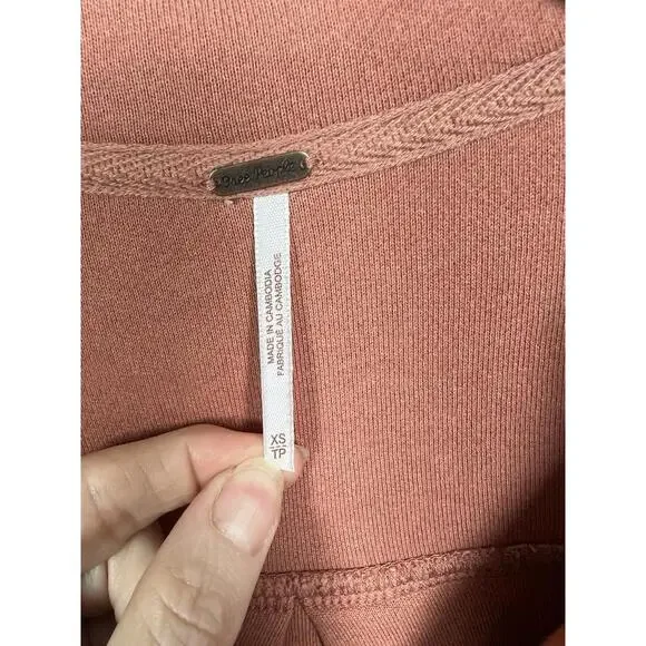 Free People Ruby Jacket Shacket Boxy Peachy Pink Sz XS Beach Boho - Picture 5 of 8